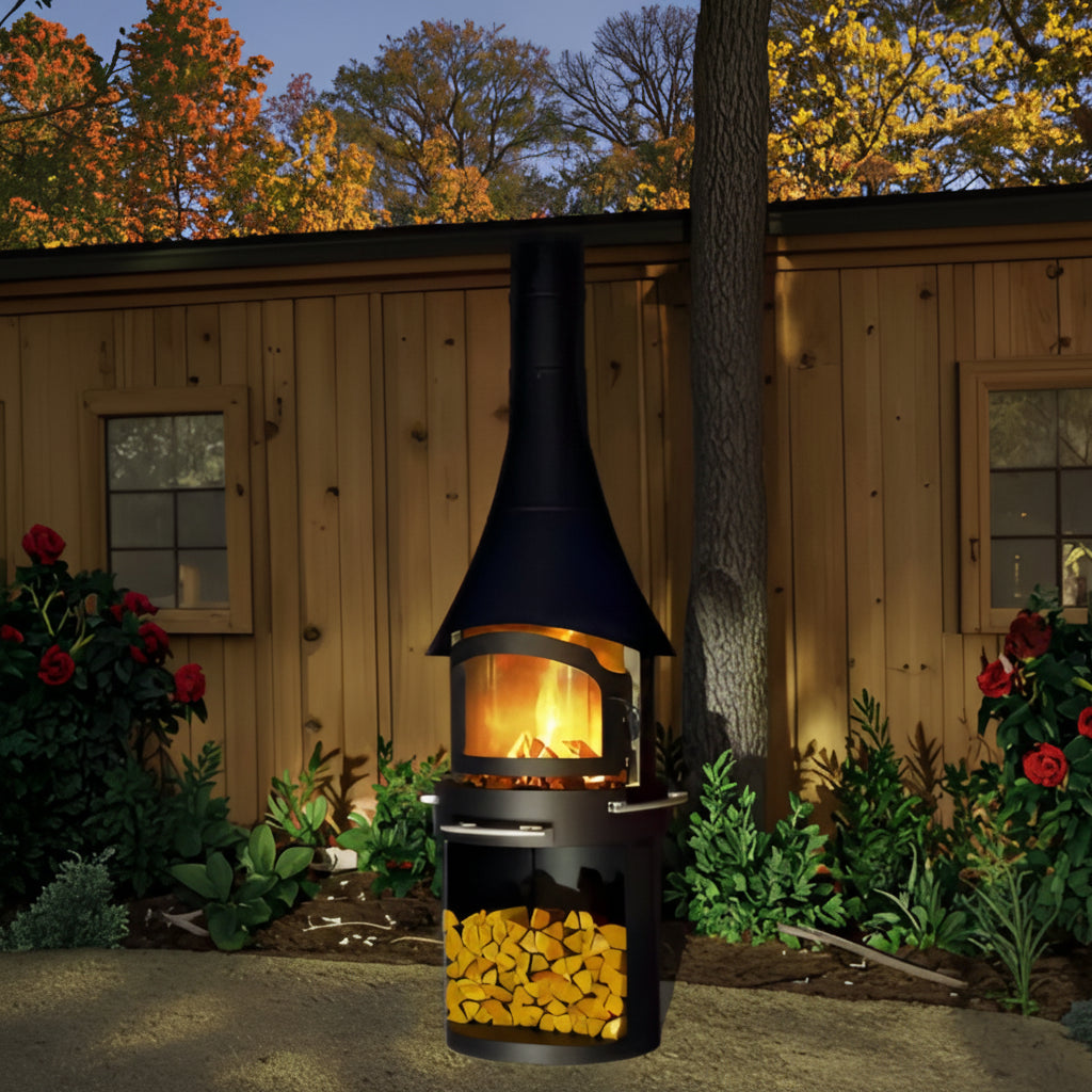Nocturne Harbor Panoramic Chimenea Fireplace