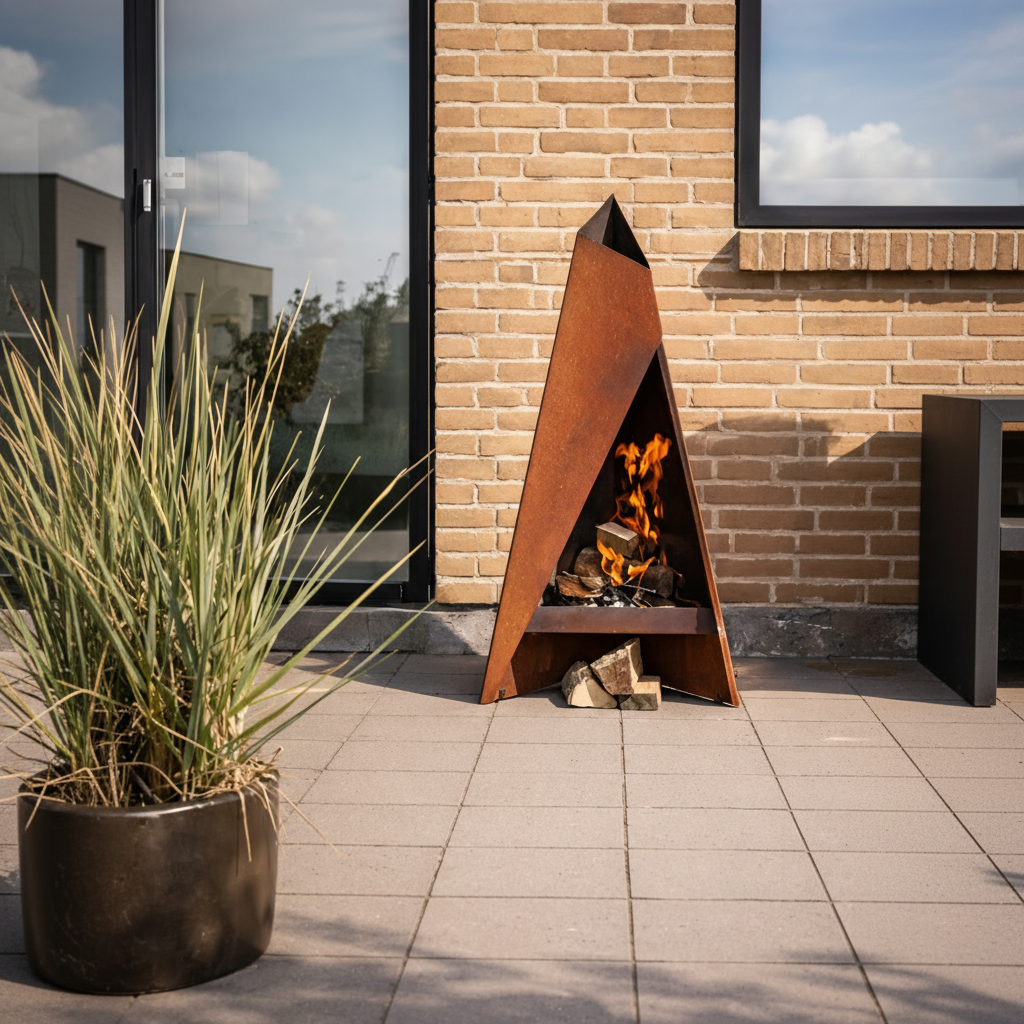 AurumHearth Apex Corten Fireplace